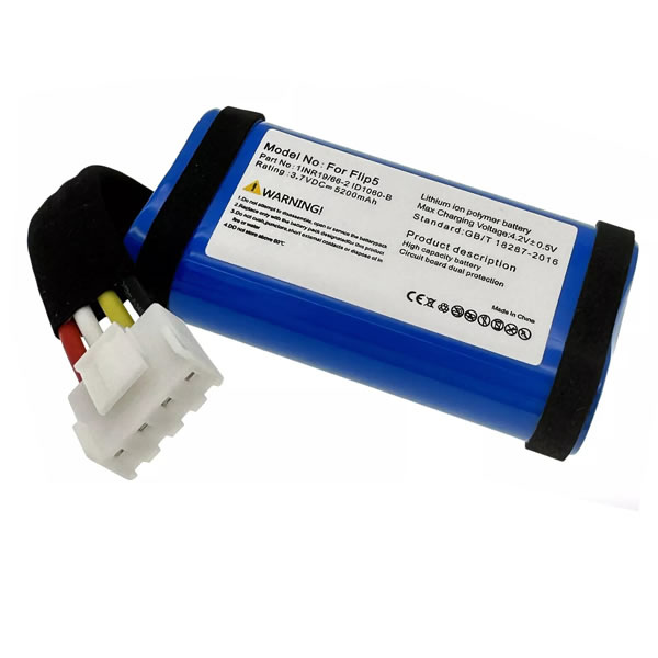 3.7V 5200mAh INR19/66-2 Replacement Battery for JBL Flip 5 Portable Wireless Speakers (image for) 3.7V 5200mAh INR19/66-2 Replacement Battery for JBL Flip 5 Portable Wireless Speakers