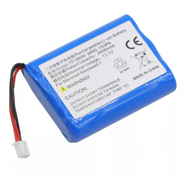 11.1V TF18650-2600-1S3PA Replacement Battery for Marshall Stockwell TF-2200-1S3PA Speaker (image for) 11.1V TF18650-2600-1S3PA Replacement Battery for Marshall Stockwell TF-2200-1S3PA Speaker
