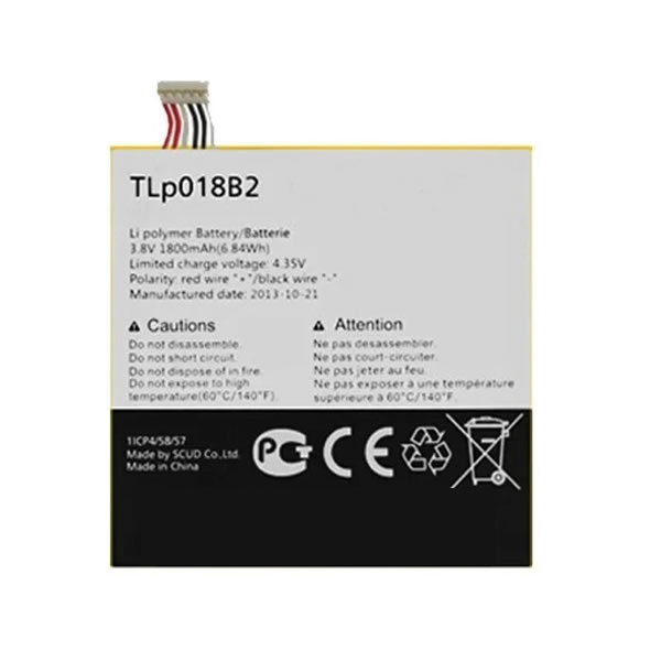 3.8V Replacement Battery TLp018B2 for Alcatel One Touch 1 Touch Fierce 1 Touch Idol 1800mAh (image for) 3.8V Replacement Battery TLp018B2 for Alcatel One Touch 1 Touch Fierce 1 Touch Idol 1800mAh