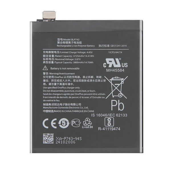 Replacement 3.87V BLP743 Battery for OnePlus 7T HD1900 HD1907 HD1905 HD1903 (image for) Replacement 3.87V BLP743 Battery for OnePlus 7T HD1900 HD1907 HD1905 HD1903