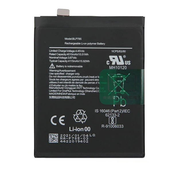 Replacement 3.87V BLP785 Battery for OnePlus Nord 5G (image for) Replacement 3.87V BLP785 Battery for OnePlus Nord 5G