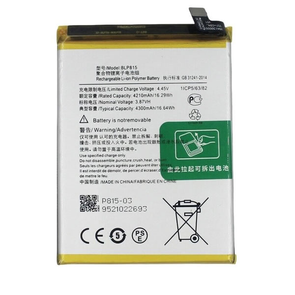 Replacement 3.87V BLP815 Battery for OnePlus Nord N10 5G BE2028 T-Mobile MetroPCS (image for) Replacement 3.87V BLP815 Battery for OnePlus Nord N10 5G BE2028 T-Mobile MetroPCS