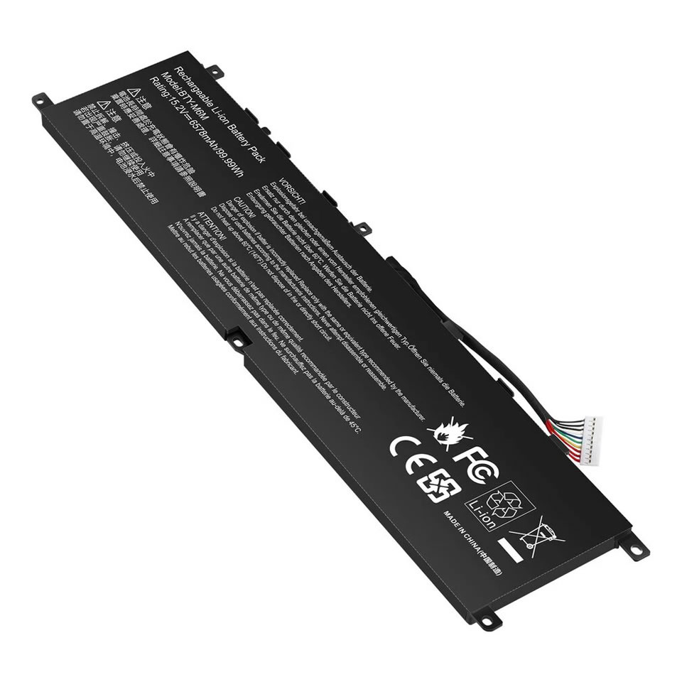 15.2V Replacement Battery for MSI BTY-M6M 4ICP8/35/142 Creator 15 WE76 WS66 WS66 GE76 WS66 ge76 ge66 gs66 Laptop 99.99Wh (image for) 15.2V Replacement Battery for MSI BTY-M6M 4ICP8/35/142 Creator 15 WE76 WS66 WS66 GE76 WS66 ge76 ge66 gs66 Laptop 99.99Wh