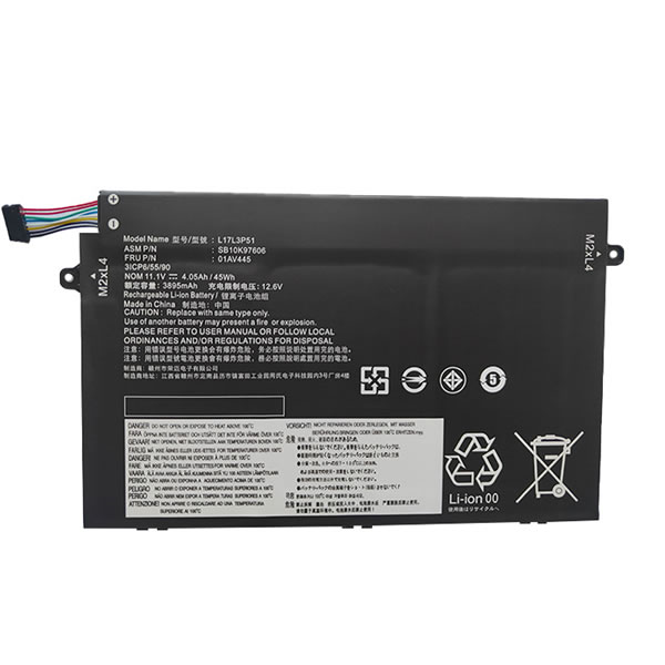 11.1V Replacement Battery for Lenovo 01AV448 L17M3P51 L17C3P51 ThinkPad E480 E485 E495 E580 e585 e490 e590 e595 Series 45Wh (image for) 11.1V Replacement Battery for Lenovo 01AV448 L17M3P51 L17C3P51 ThinkPad E480 E485 E495 E580 e585 e490 e590 e595 Series 45Wh